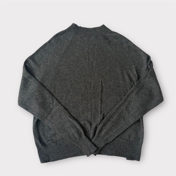 FRAME 100% Cashmere Split-Hem Sweater - Dark Gris Heather M - Picture 3 of 8